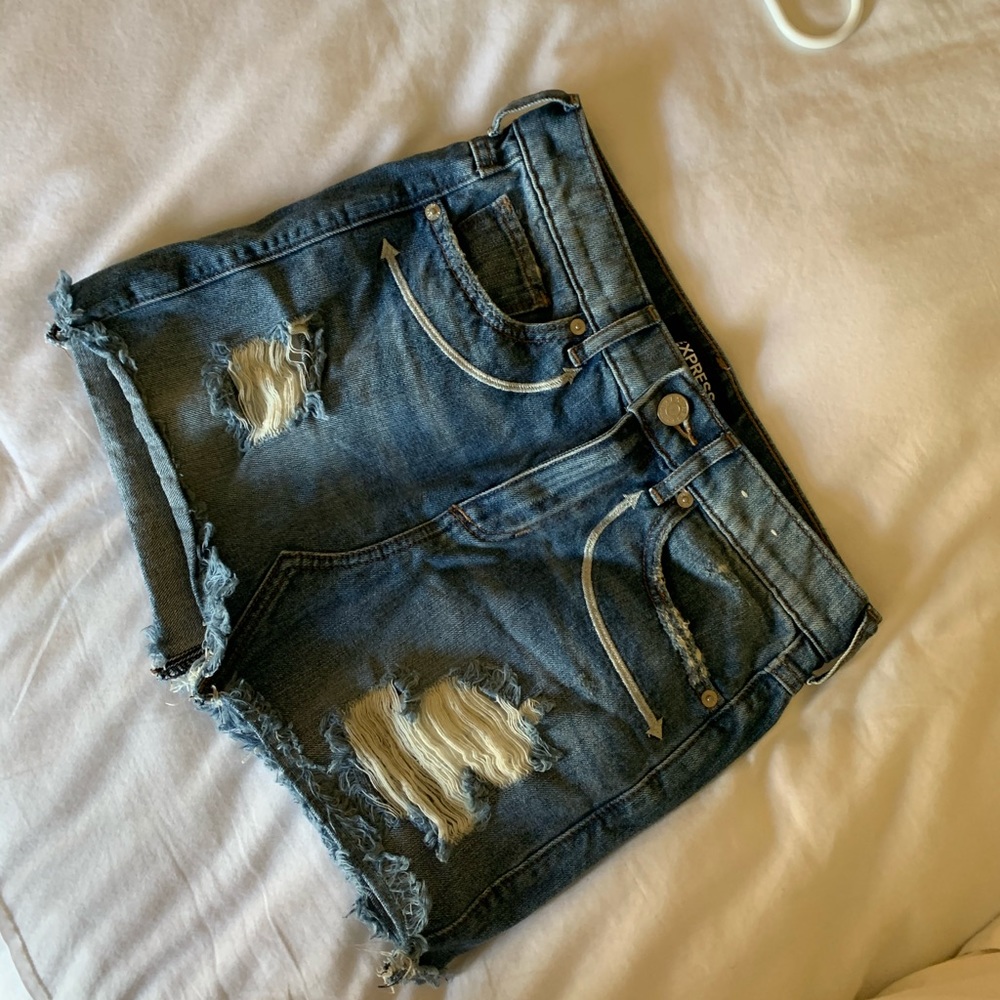 Express mini jean skirt